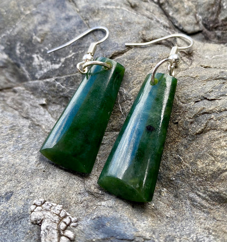 Greenstone toki earrings