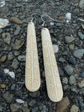 Carved Whale Bone Earrings